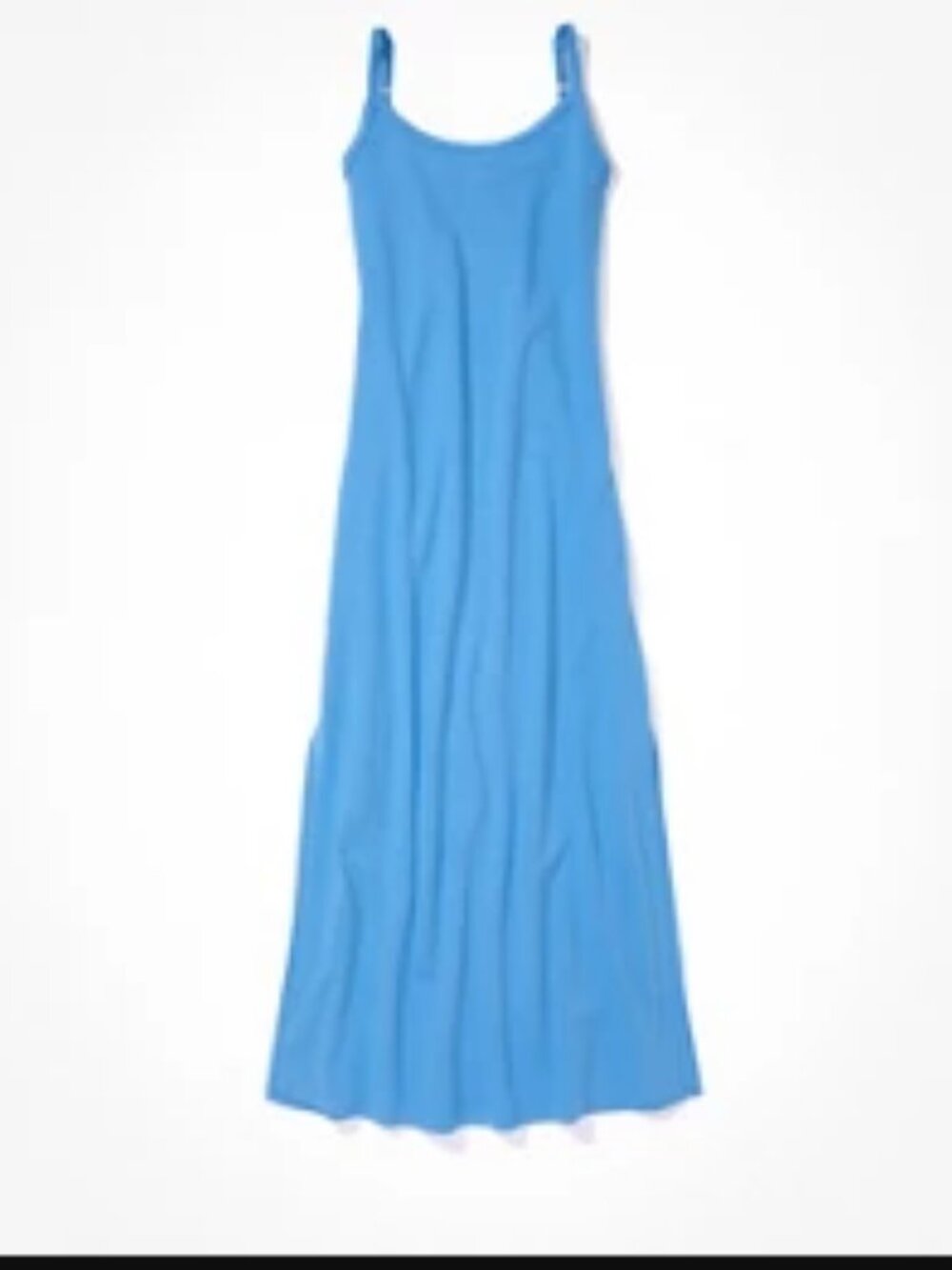 LIKE NEW Sz Large American Eagle Knit Cami Midi Dress Blue Adjustable Straps